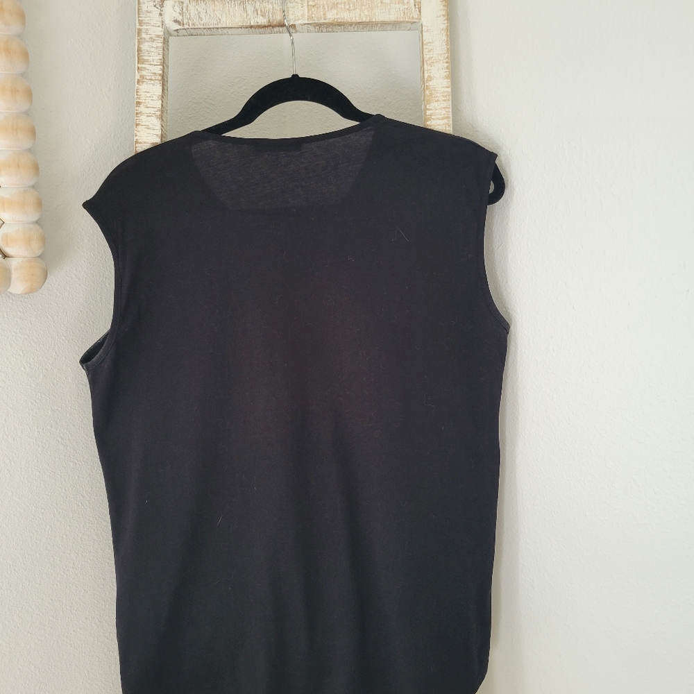 Balmain Black and Gold Tank with Button Detail at Shoulder Size 40 - Picture 10 of 10